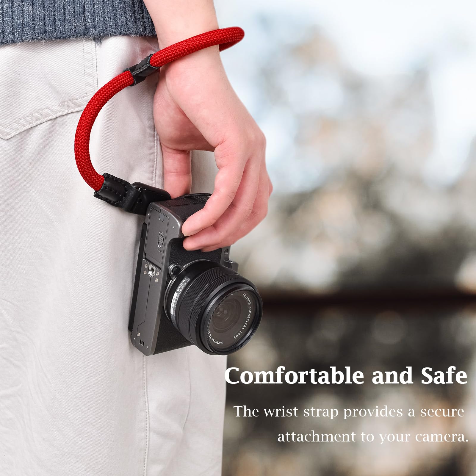 Dragonne Poignet Pour Appareil Photo DSLR/mirrorless - Longueur 40 Cm, Boucle Rapide, Réglable, Nylon Et Acier