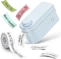 Makeid Fabricantes de etiquetas, máquina de etiquetar L1, máquina de etiquetar adesivos sem fio portáteis para casa, escola, escritório, impressora térmica recarregável com várias fontes, modelos