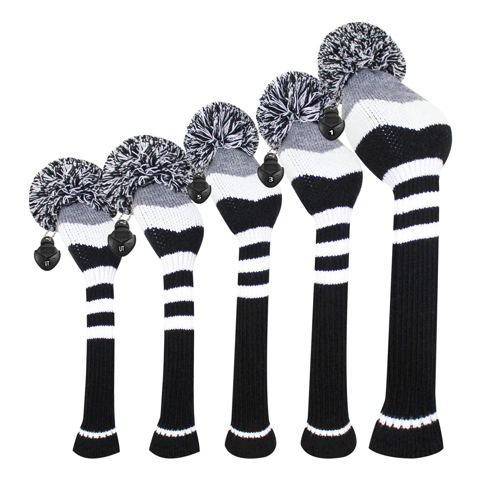 Scott Edward Knit Golf Club Cover Set of 5 Head Covers