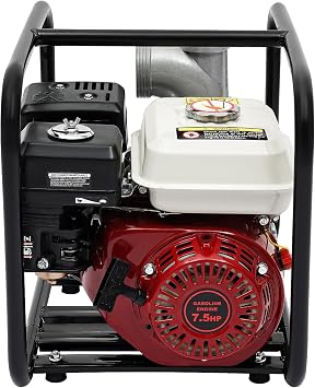 7.5hp 210cc Gasoline Engine Water Pump, 4 Stroke Trash Water Transfer Pump, Max Suction Lift 23ft, Air-Cooling 1000L/Min High Pressure Irrigation Engine for Farmland Garden Irrigation