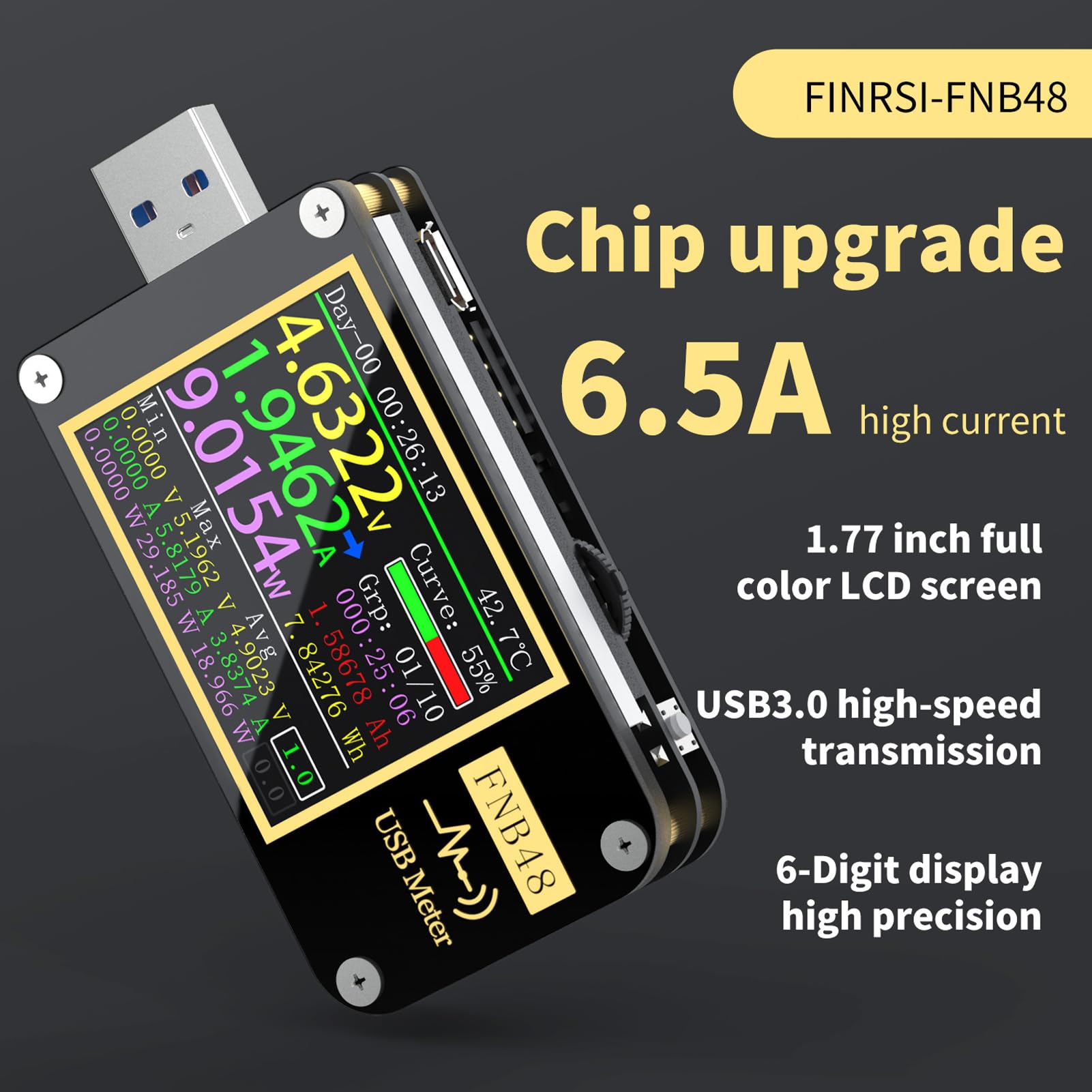 Comprobador de baterias, FNB48 PD TRIGGTER VOLTMETER AMPEREMETER SRIROOM EN VOLTÍMER USB TESTER TELÉFONO TECLO DE RECARGO RÁPIDO PROTECTO DE CAPACIDAD PRUEBA(With Bluetooth)