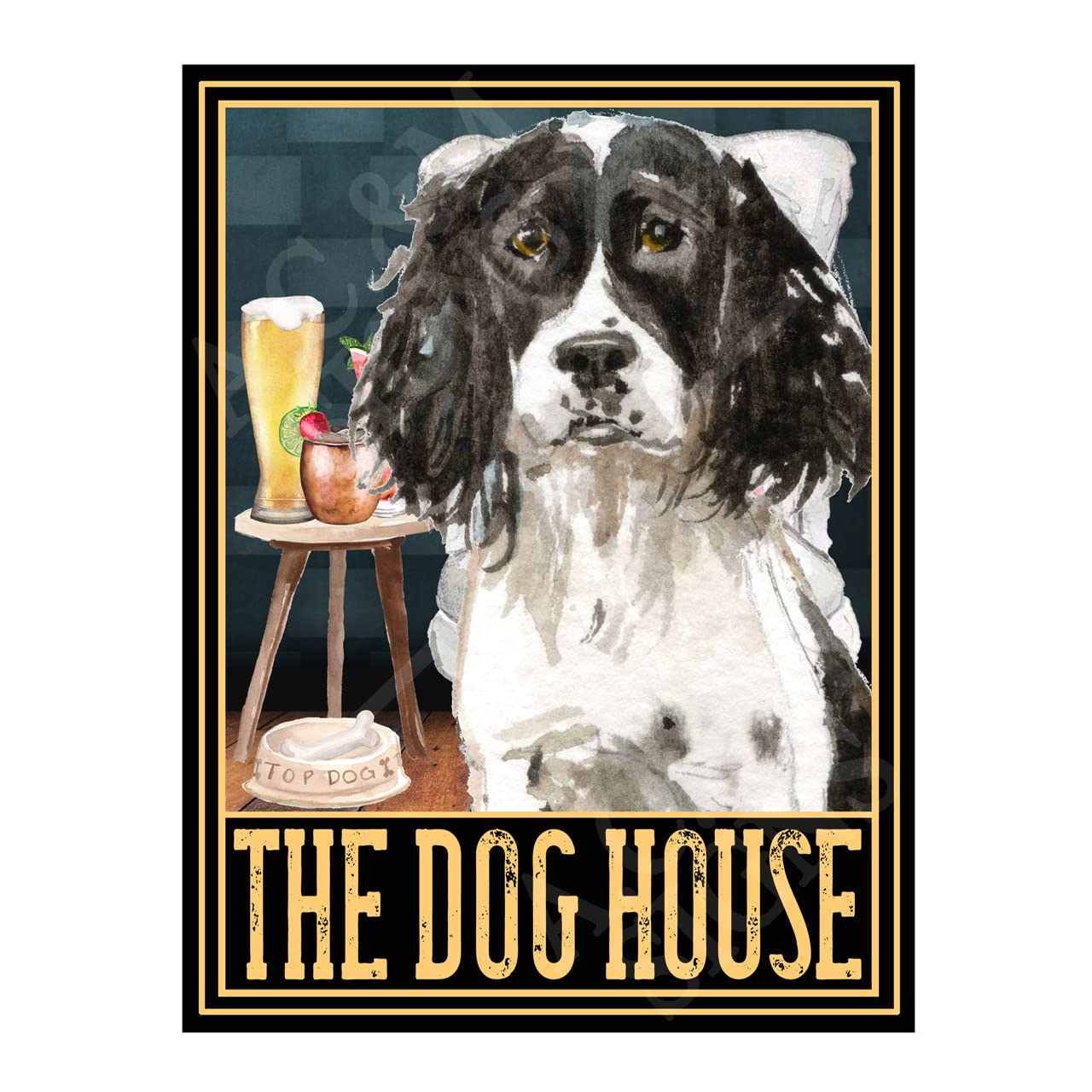 Metal Sign Plaque The Dog House Springer Spaniel Home Bar Man Cave Garden Shed Garage Pub Decor Shed Garage size 10x8in ref8511