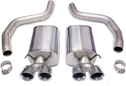 Corsa Performance 14164 Sport - Sistema de escape trasero de eje; salida trasera doble; 3 pulgadas; incl. silenciador/tubos/abrazaderas/puntas Twin