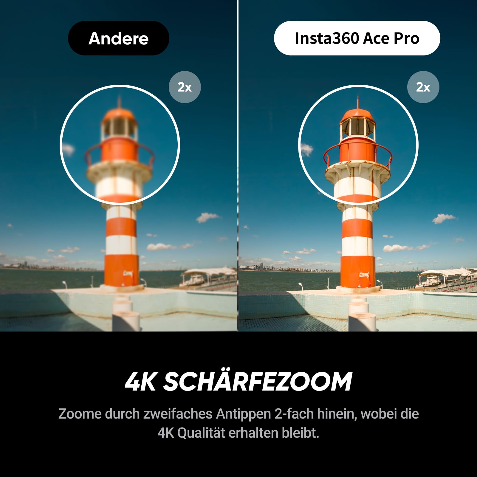 Insta360 Ace Pro wasserdichte Action-Kamera Leica 1/1,3"-Sensor KI-Rauschunterdrückung 4K120fps 2,4"-Klappbildschirm