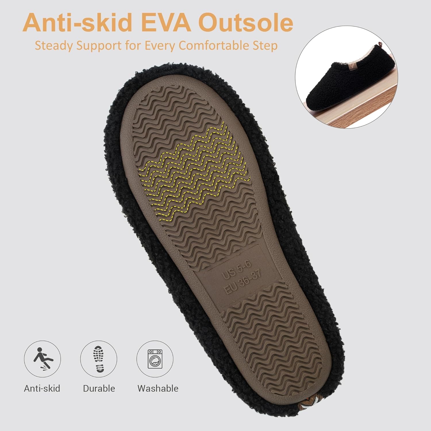 Women’s Fuzzy Memory Foam Slippers with Cozy Curly Fur and Warm Fleece Lining Closed Back Non-Slip House Shoes Lightweight Soft Comfy Indoor Bedroom Slippers - Image 6