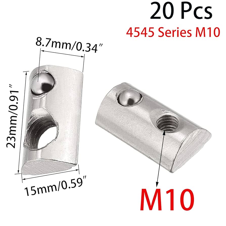 M8 Sliding T Slot Nuts For 4545 Series Aluminum Extrusion Profile 15 Pcs