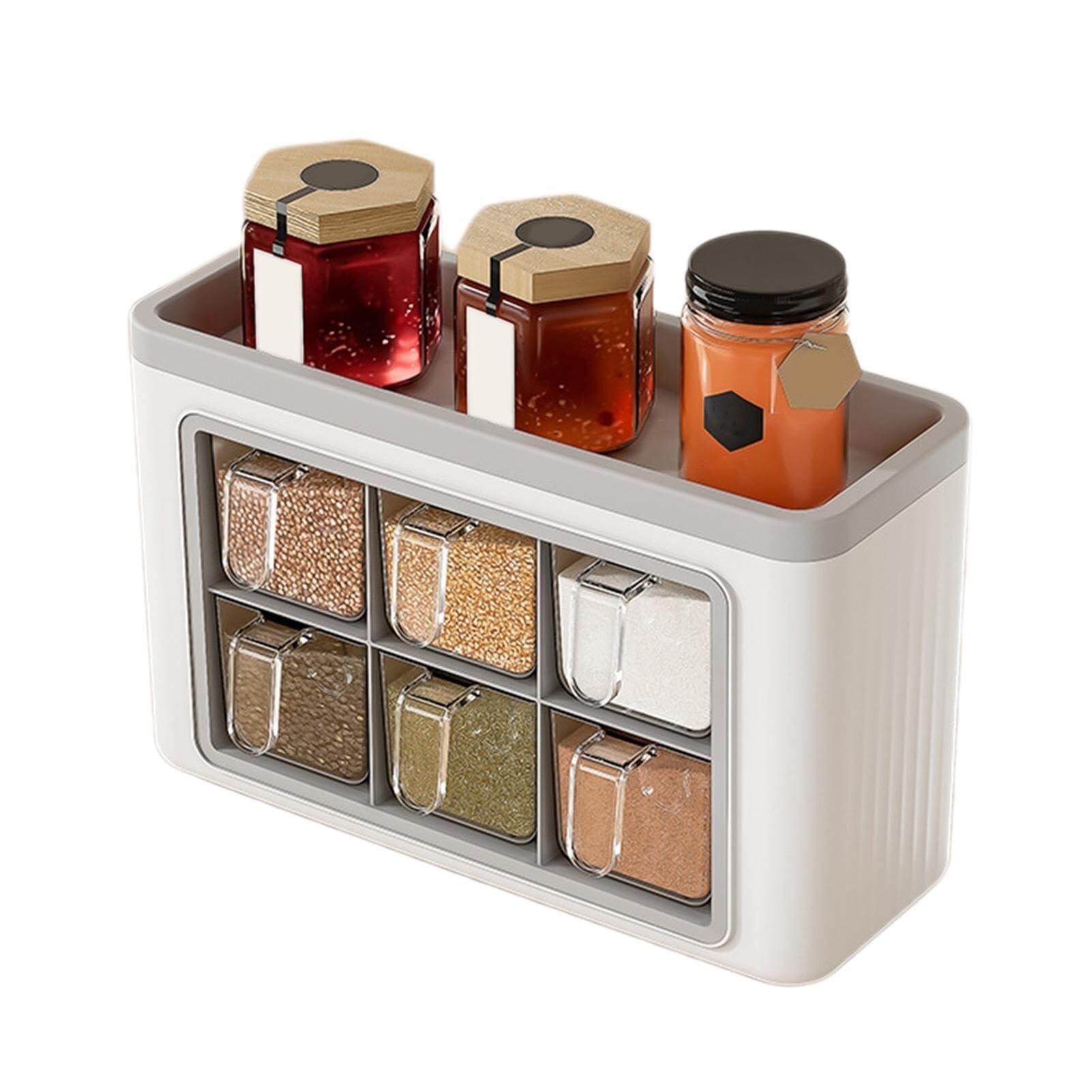 Porta Spezie Da Cucina - Porta Spezie Da Parete, Scatola Adesiva For Spezie | Contenitore Trasparente For Sale E Zucchero, Contenitore Ajinomoto, Porta Spezie Portatile Con
