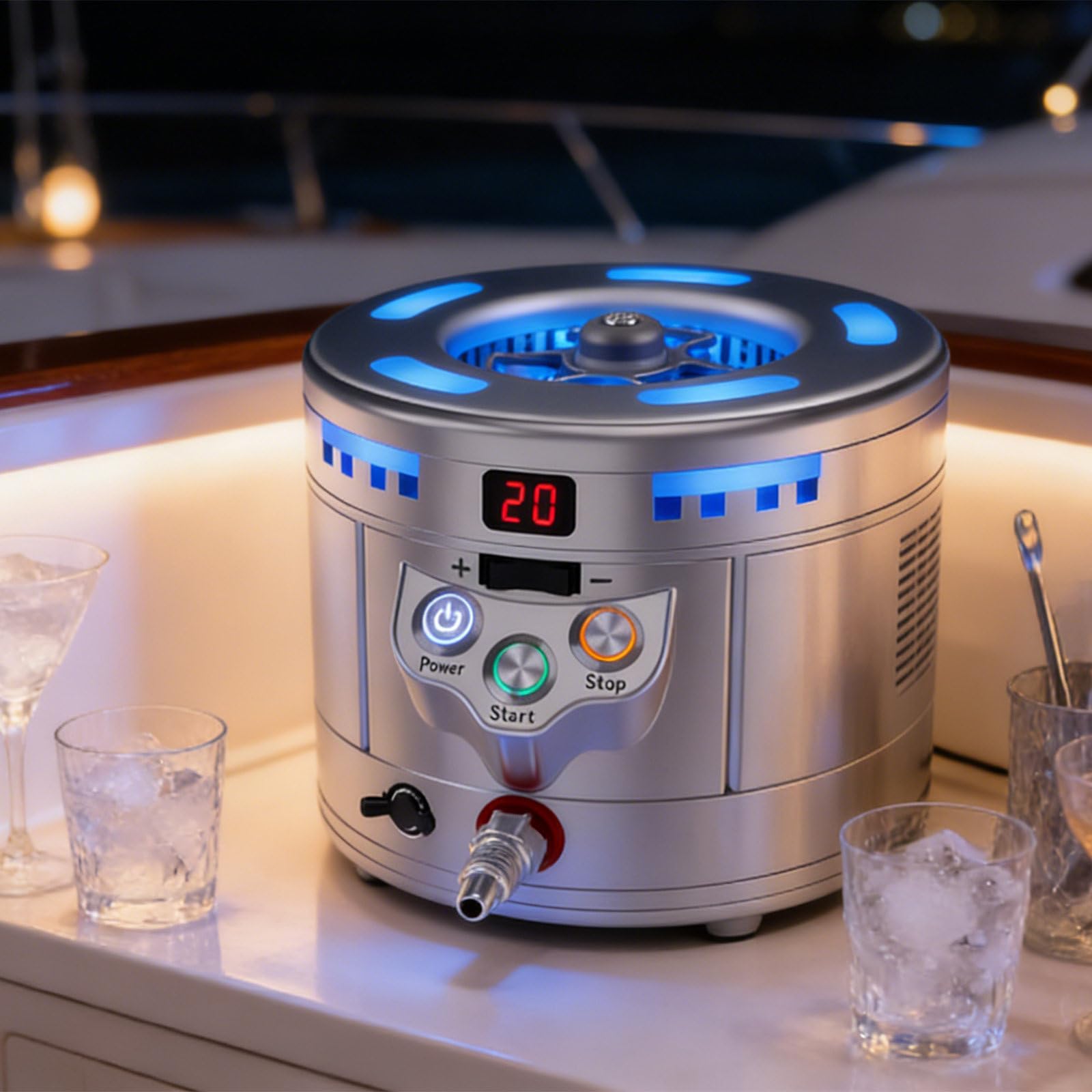 SICWEDIM Desktop Dry Ice Maker and Instant Beer Mug Chiller, Fast Dry Ice Maker and Rapid Froster,2-in-1 Dry Ice Machine for Home Bars and Commercial Lounges,Hotels, Private Clubs, And Yachts