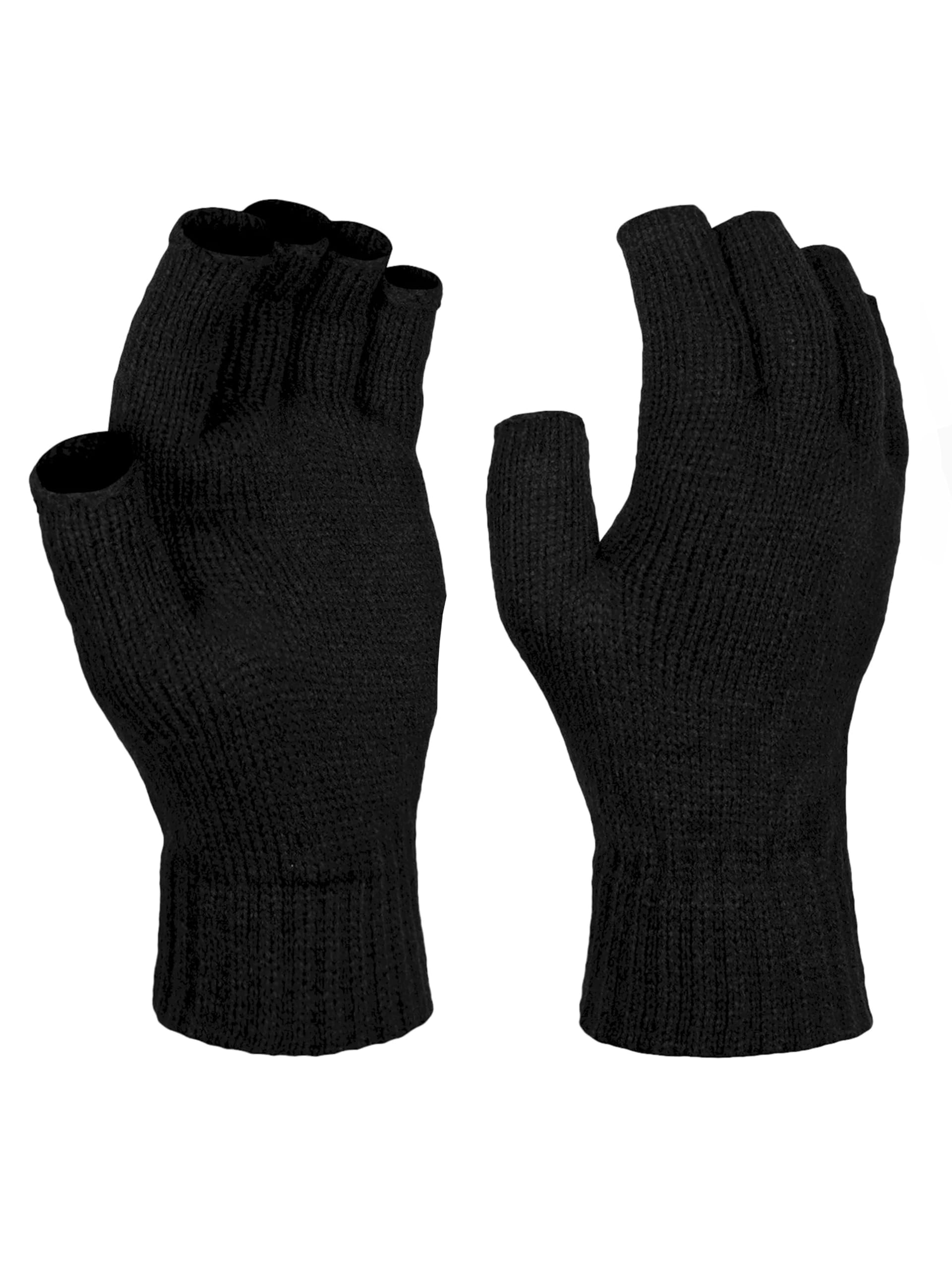 Love My Fashions Men's Black Love My Fashions® Winter Gloves For Half Finger Thermal Gloves Fingerless Handwear For Touchscreen, Typing, Biking