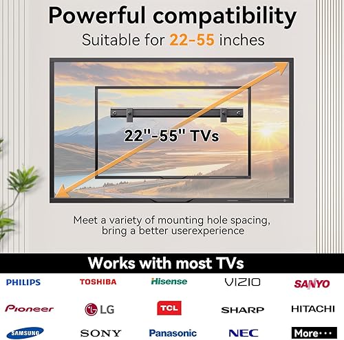 Miniatura 3 de Soporte de pared para TV sin pernos, soporte de TV sin pernos para televisores de 22 a 55 pulgadas, colgador de TV de perfil bajo, carga máxima de