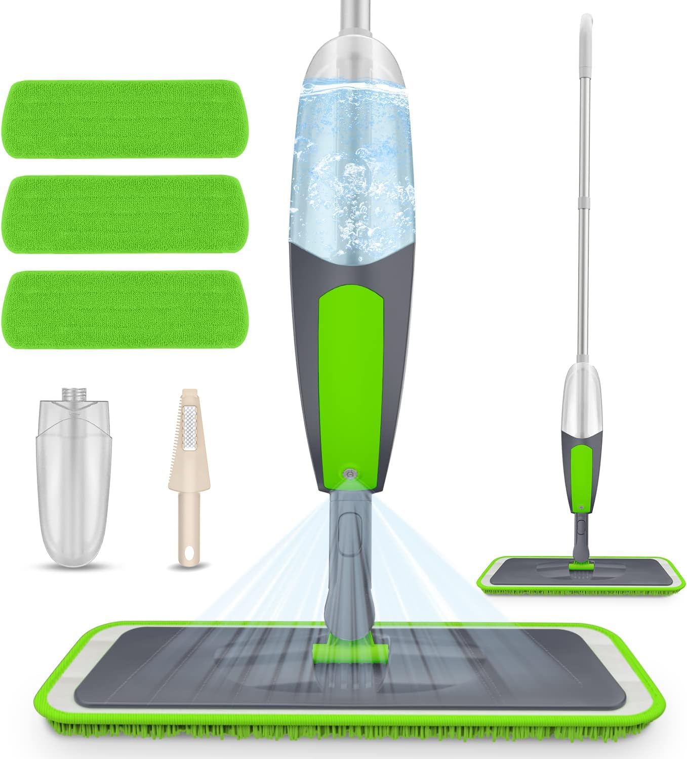 Floor Mop Spray Mops For Floor Cleaning, Microfiber Mop Dry Wet Mop Dust Mop With 1 Reusable Mop Pads 550Ml Refillable Bottle For Cleaning Laminate, Tile, Wood, Hardwood Floor
