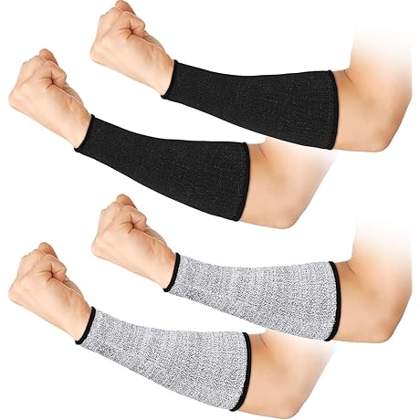2 Pairs Cut Resistant Sleeves for Men Small