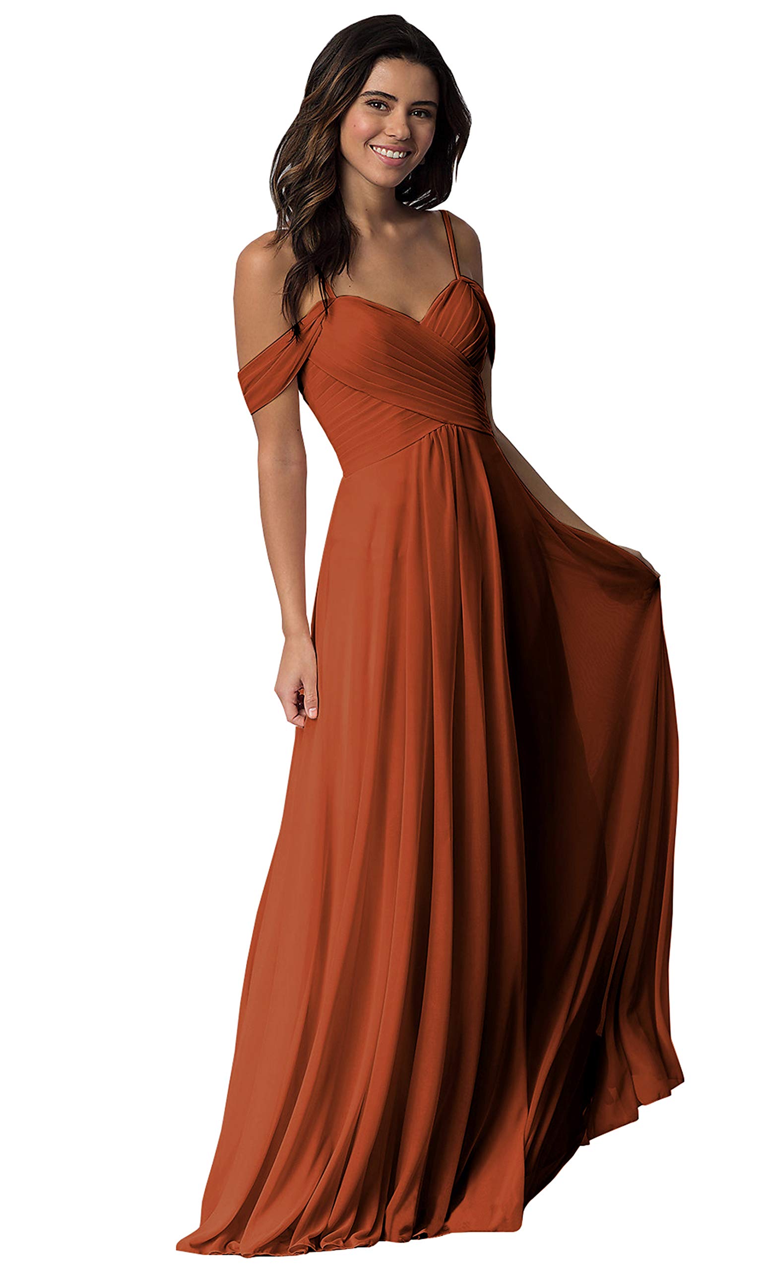 white christmas dresses Miss Circle Women's Kaela Brickwork Off Shoulder Chiffon Maxi Dress main image 1