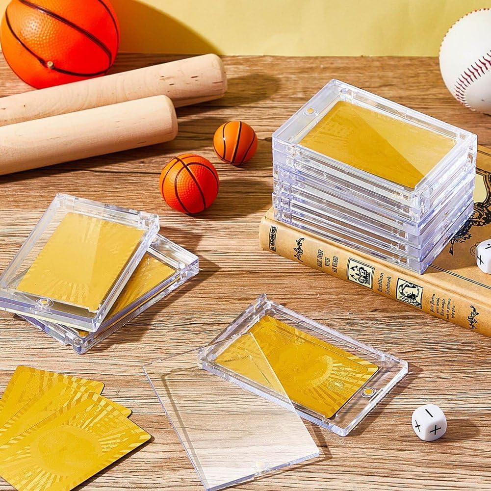 Porta Carte Magnetici In Acrilico da 20 Pezzi da 130 Pt 2,5x3,54 Pollici Porta Carte per La Conservazione di Carte Collezionabili di Baseball