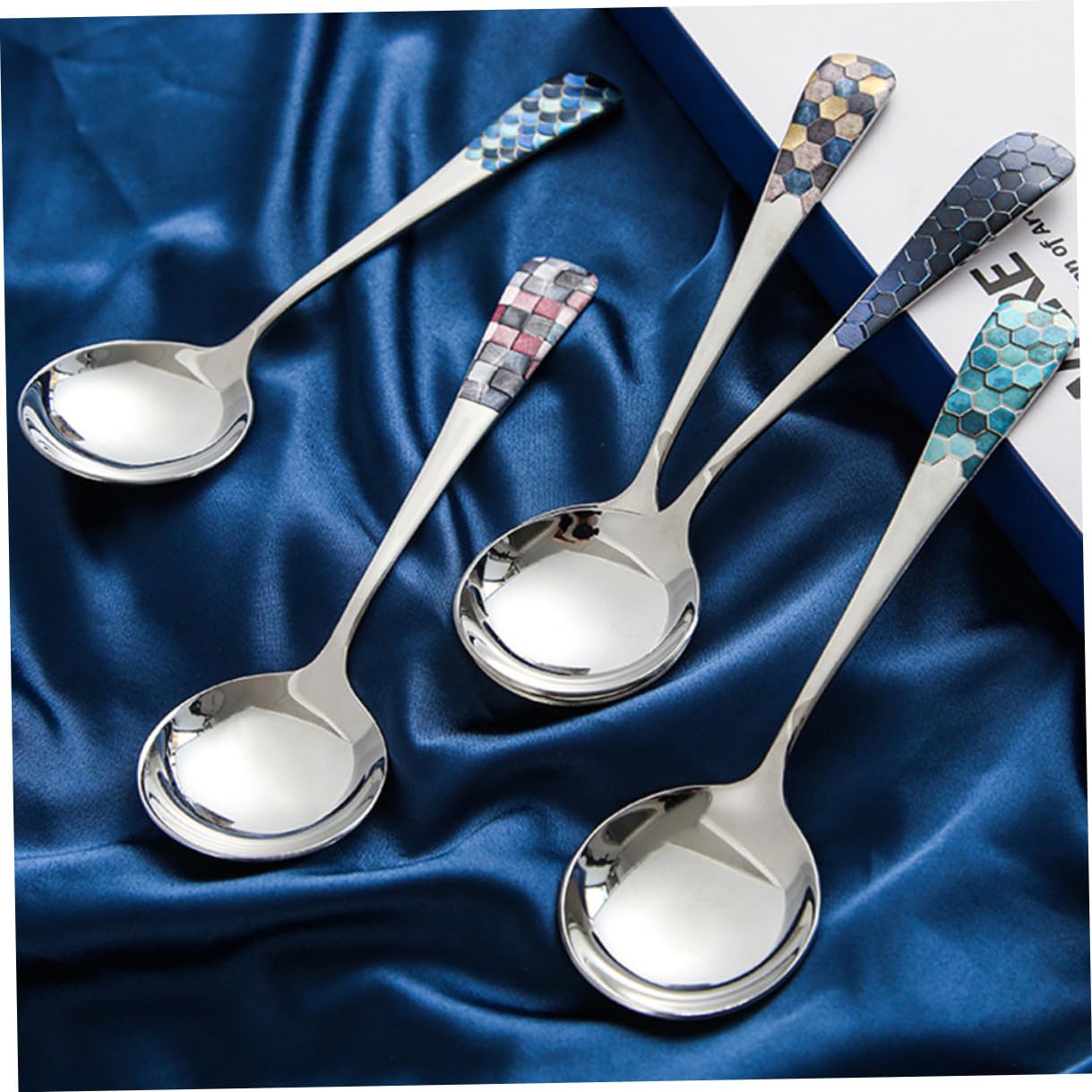 TOYANDONA 6pezzi Cucchiai in Acciaio Inox per Mescolare Cucchiai da Zuppa Sfusi Metallici per Mescolare da Cucina da Bere per Casa per Zuppe e Gelato Pratici e Facili da Pulire