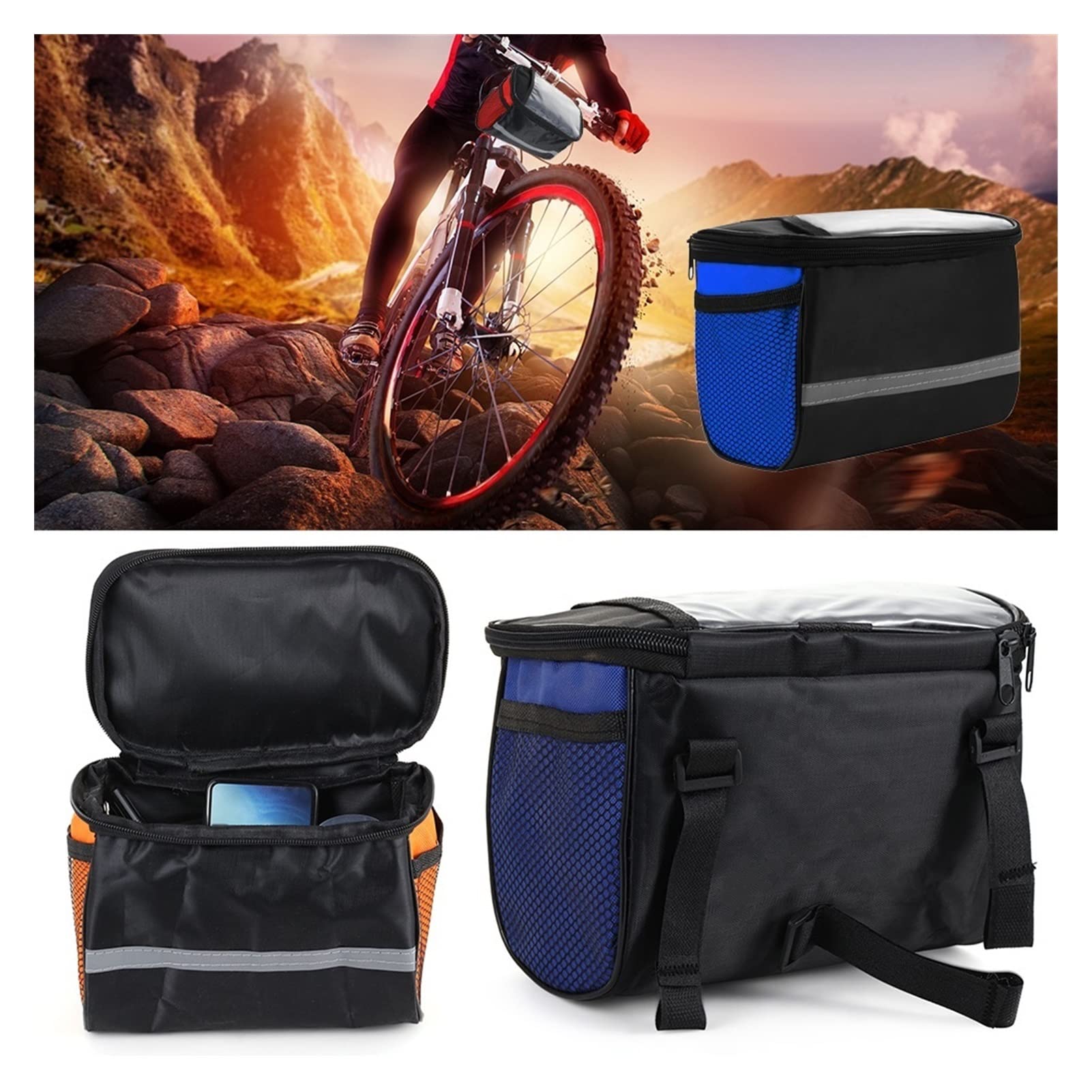 ROCKBROS Petit sac de guidon de vélo - Sac de rangeent pratique pour