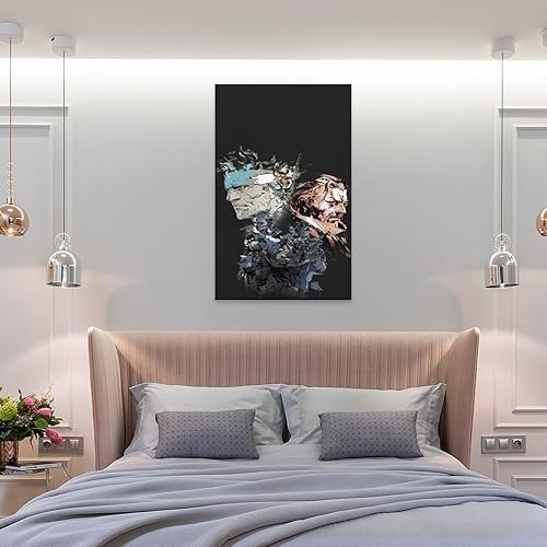 Miniatura 8 de WRITTER Metal Gear - Póster de 2 pósteres de lienzo sólido con acabado brillante, fabricado en Estados Unidos, pinturas para decoración de pared,