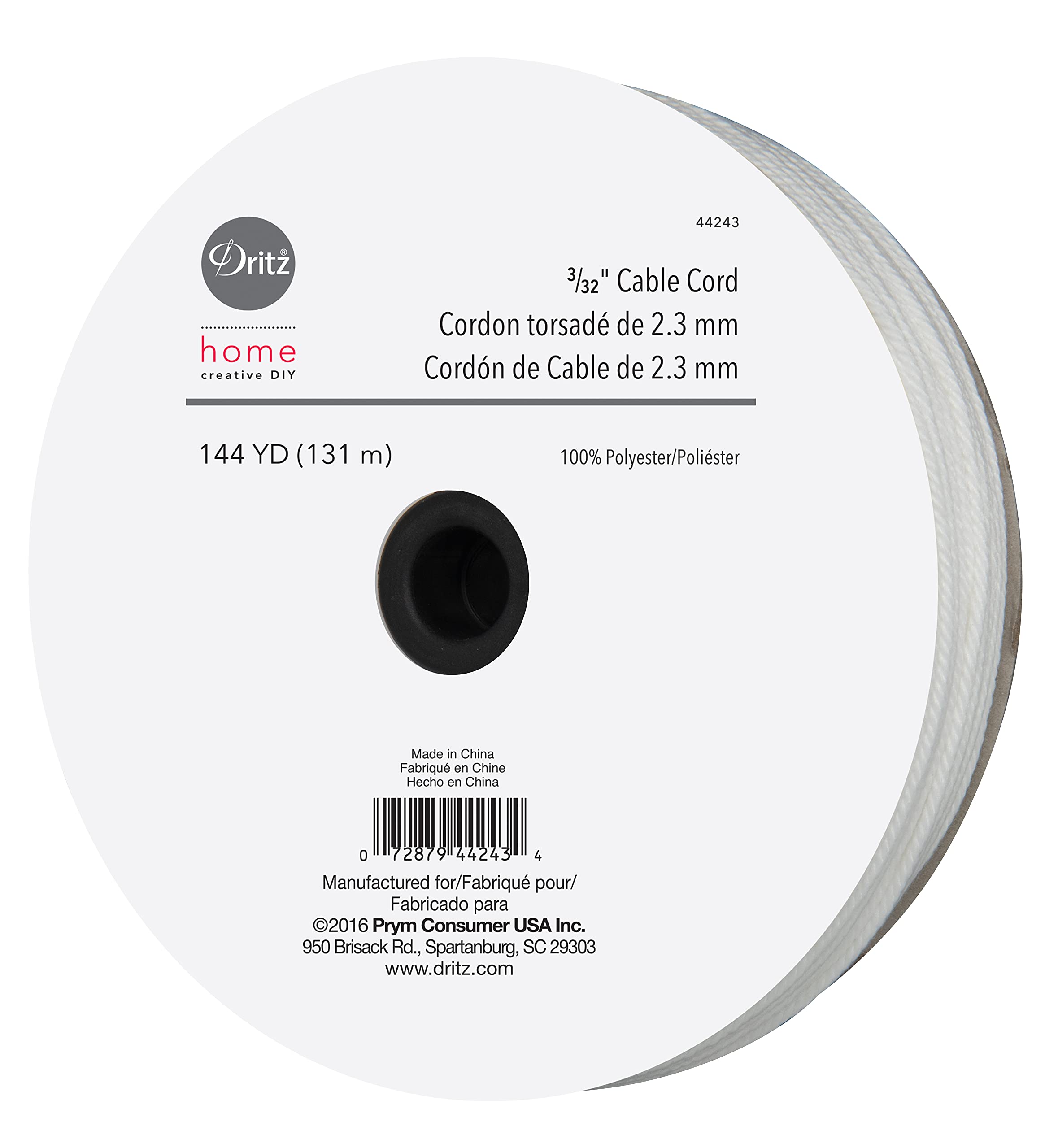 Dritz Cable Cord 3/32 x 144yd, White