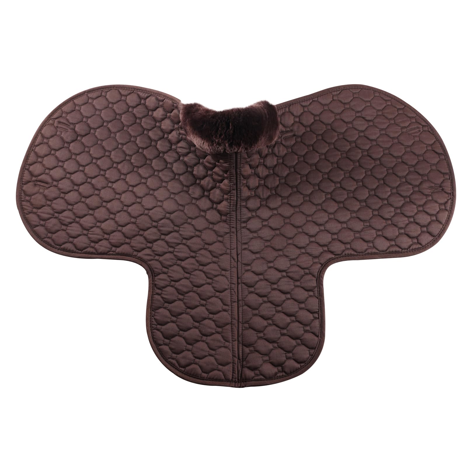 Echtes Lammfell Sattelkissen Sattel Dressur und Allzweckkissen mit Echtes Lammfell und gesteppter Baumwolle, Kranz aus Lammfell vorne, (VSS (Versatility), Braun mit braunem Lammfell)