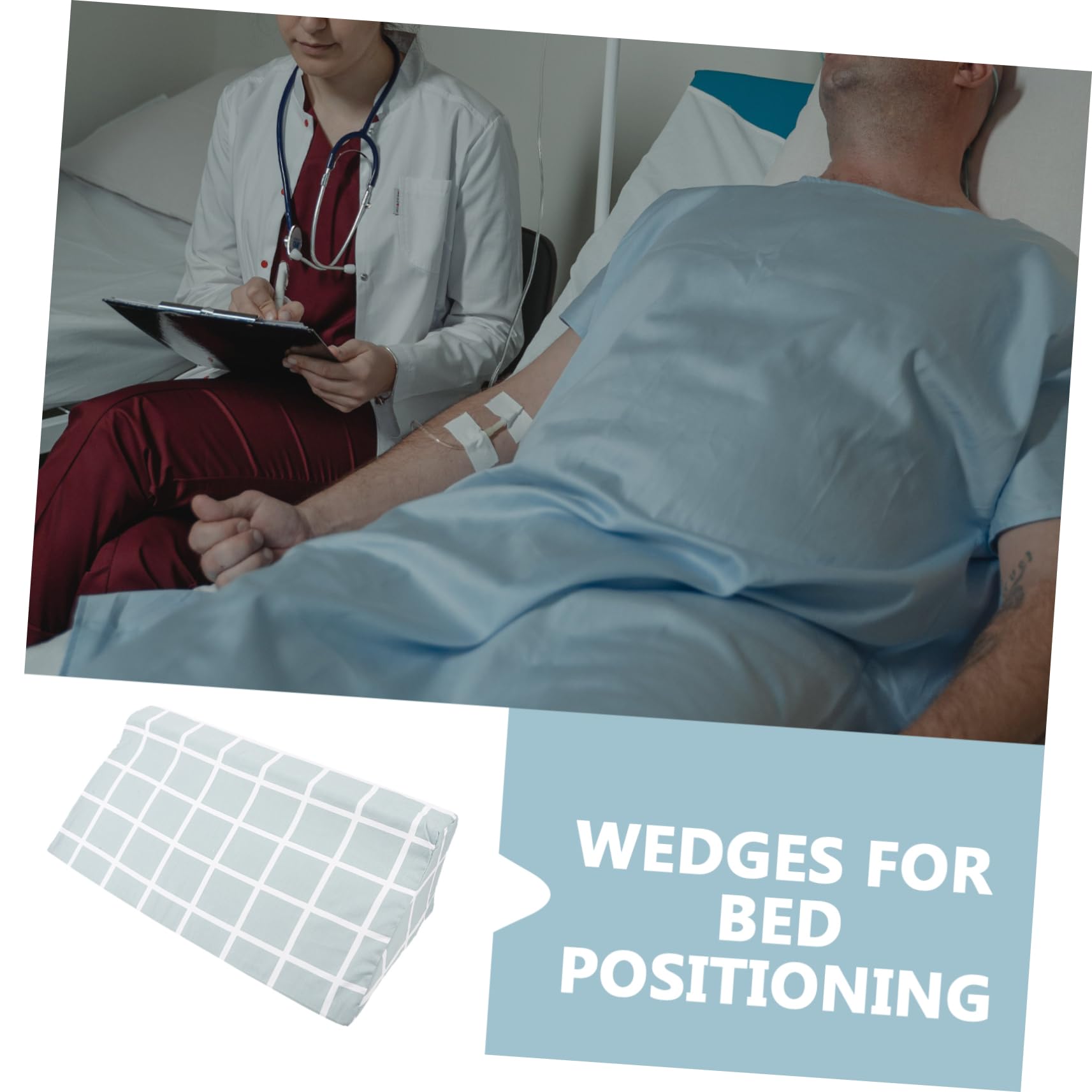 Ipetboom Cuña Pacientes de Espuma para Personas y en Alta Densidad para Multifuncional Almohada Triangular Cama Descanso Mayores en Reposo