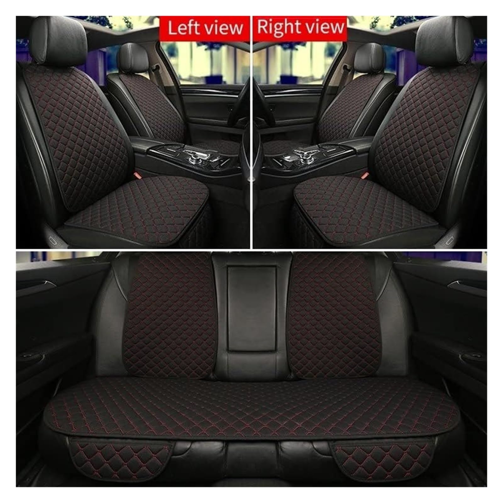 Copri-Sedile Coprisedile Universale Per Auto Protezione Dello Schienale Sedile Anteriore Posteriore Cuscino Lavabile Tappetino Per Auto Coprisedili Auto(Red-3pcs)