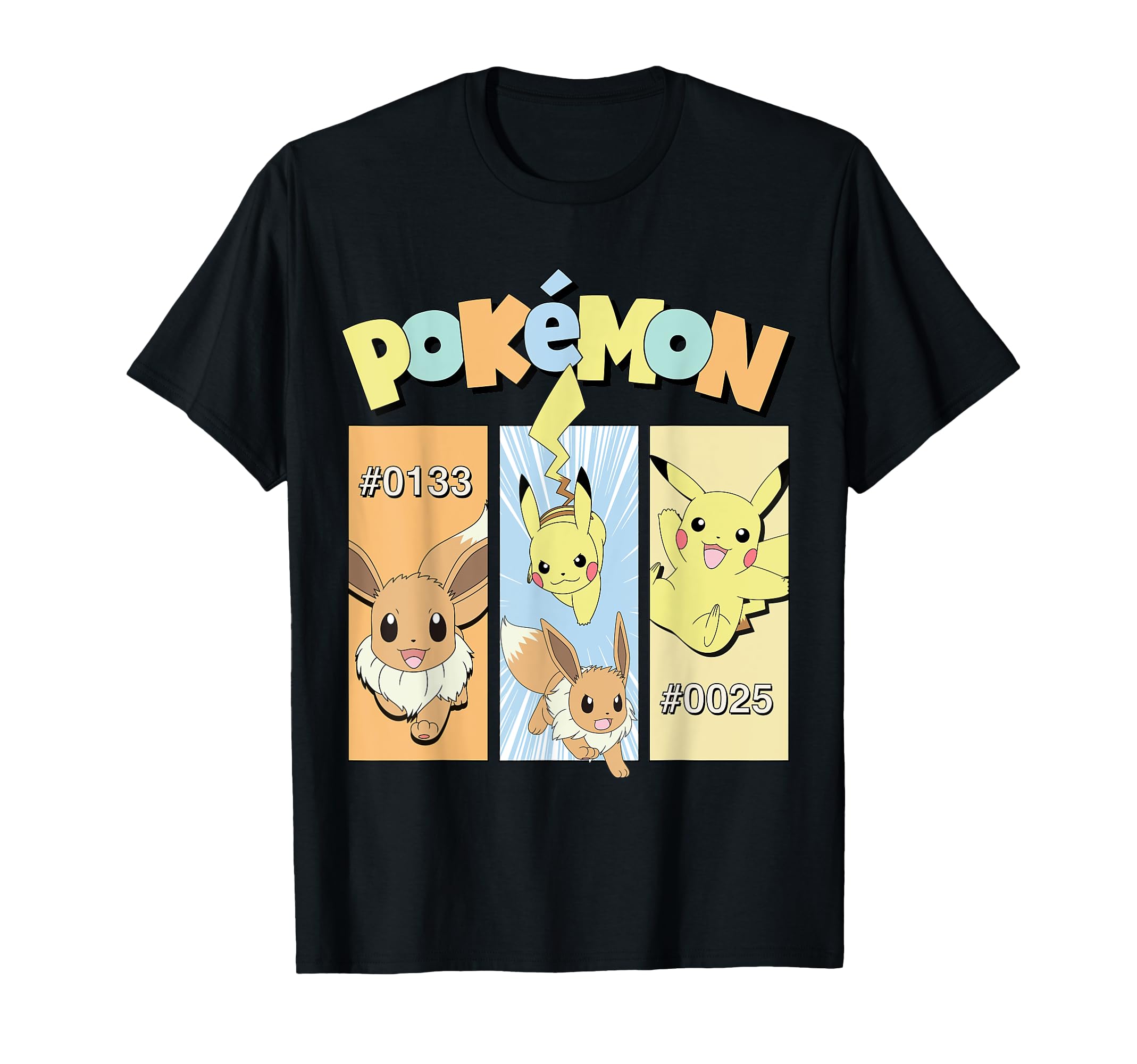 Pokémon - Pikachu And Eevee Character Panels T-Shirt
