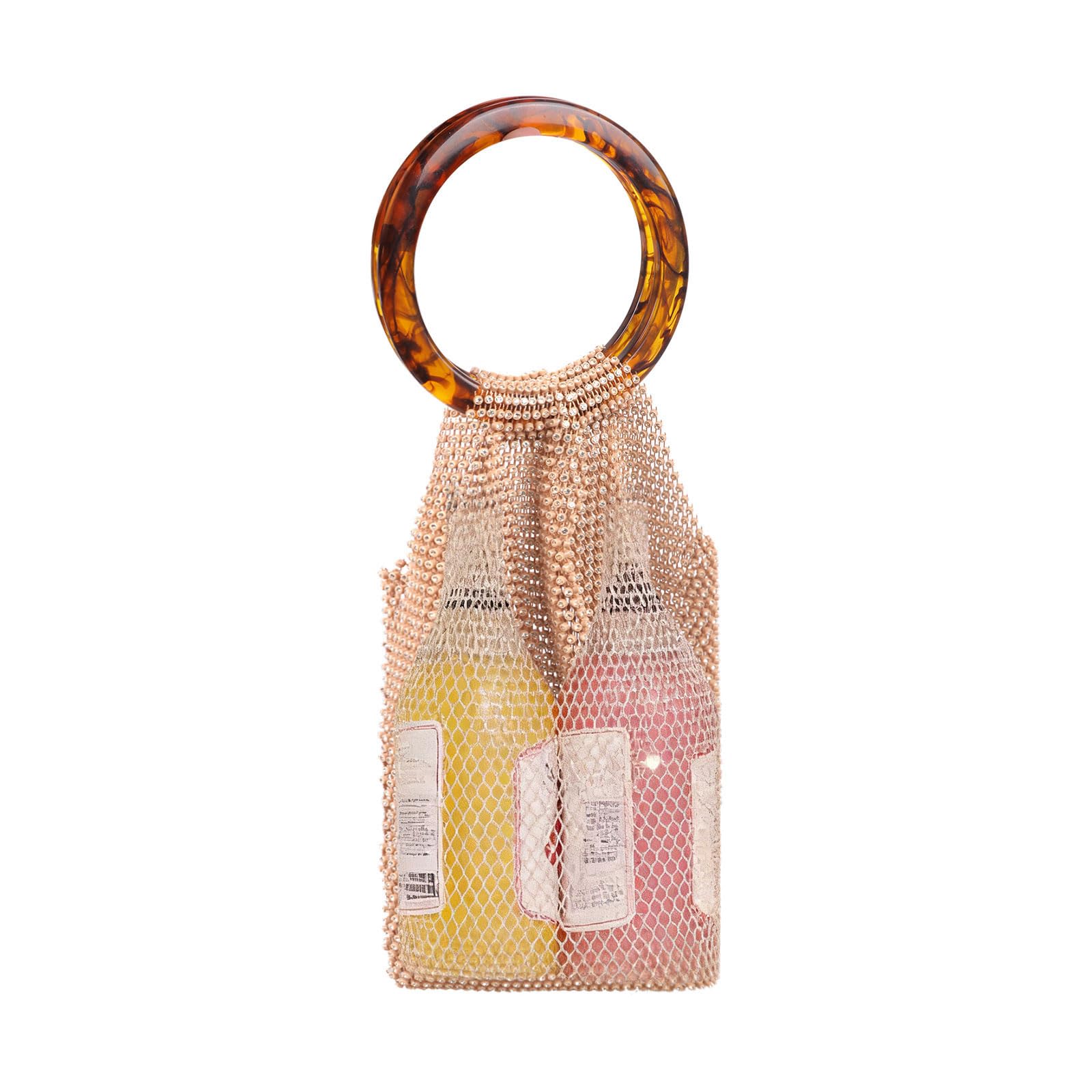 Jazuaiao Crystals Embellished Sturdy Rhinestones Pouches for Cosmetic Organization and Bottle Carrying Storage Bag