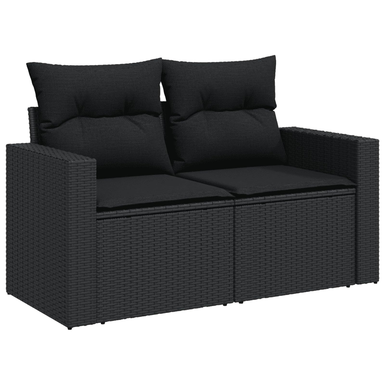LAPOOH Set Divani da Giardino con Cuscini 8 pz Nero in Polyrattan,Set Divani da Giardino,Divanetti da Esterno,Divani da Esterno Giardino,Set di Mobili da Giardino-3271419