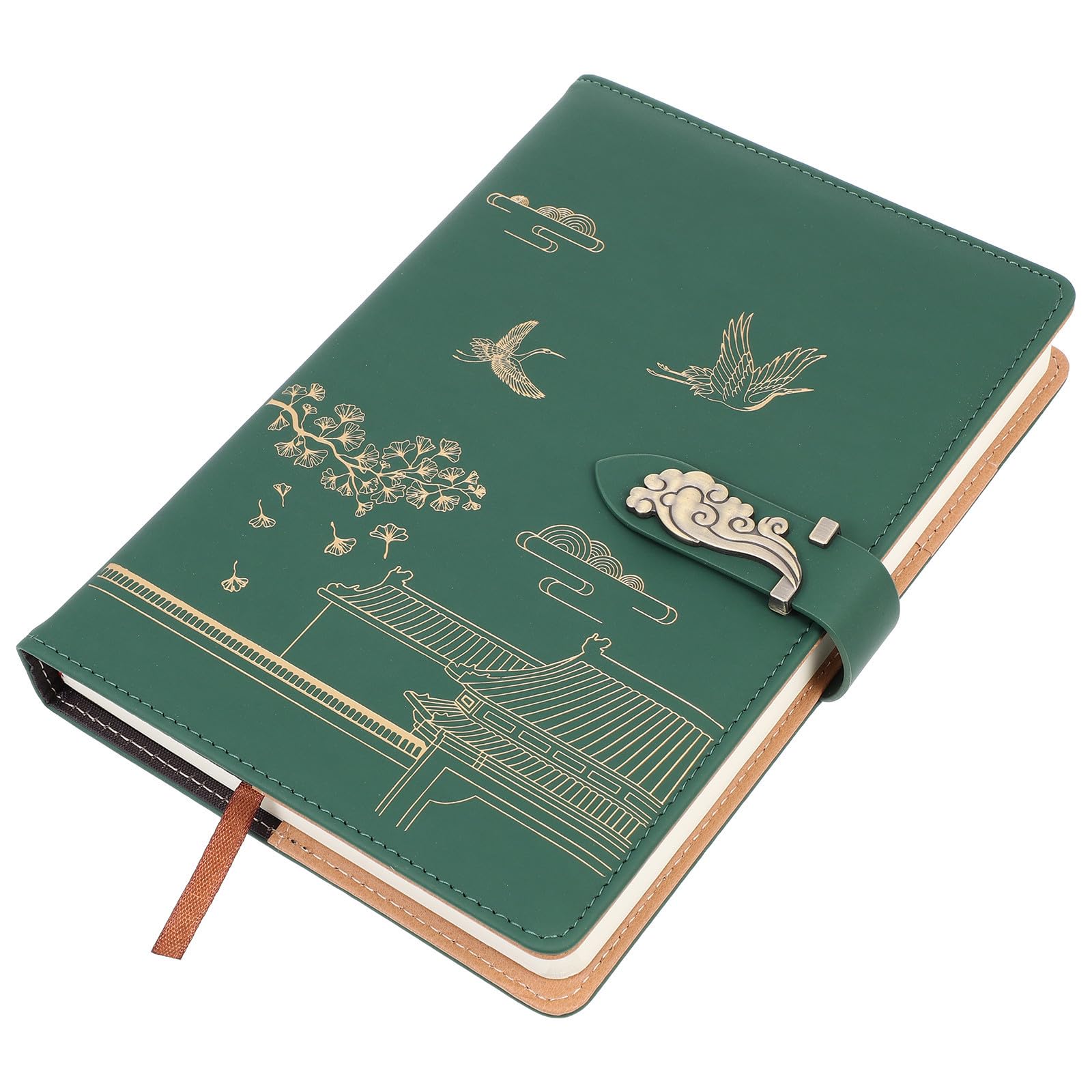 Cuaderno de notas con cubierta resistente de PU diario práctico estilo oriental 8