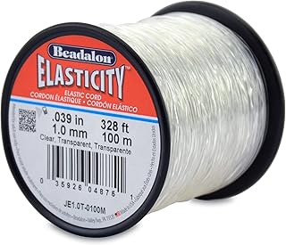 Beadalon Elasticity Stretch Cord, 1.0 mm, Clear, 100 m