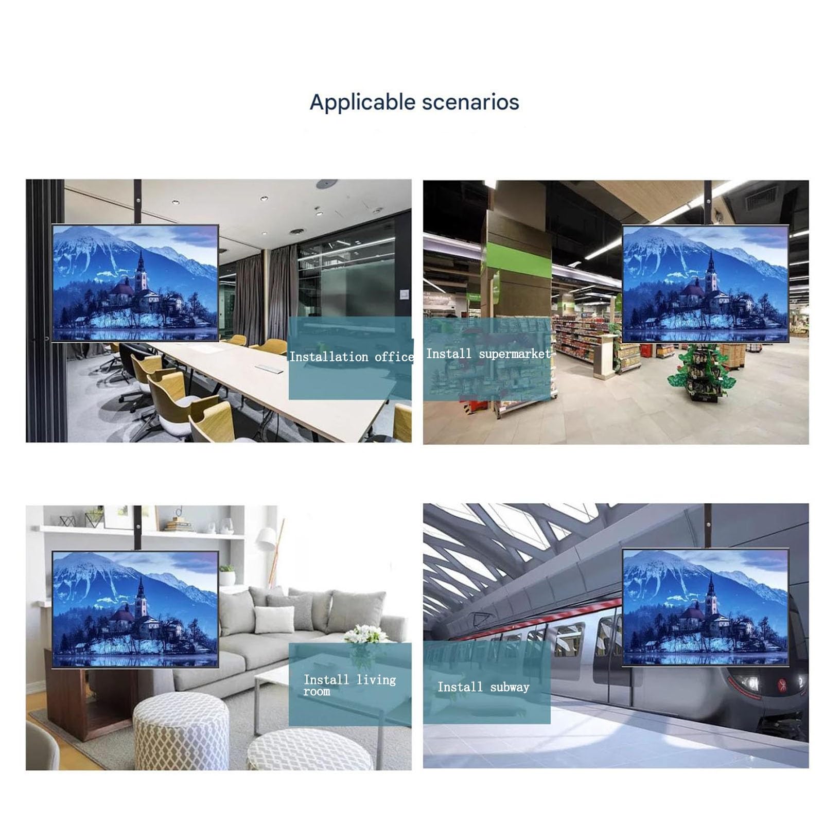 Telescopico Supporto per TV da Soffitto, Supporto TV Parete, Supporto TV Girevole E Inclinabile A 360 Gradi per TV da 27 A 55 Pollici, Supporta Fino A 66 Libbre/30kg
