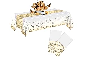 White Gold Plastic Tablecloths (2 Pack)