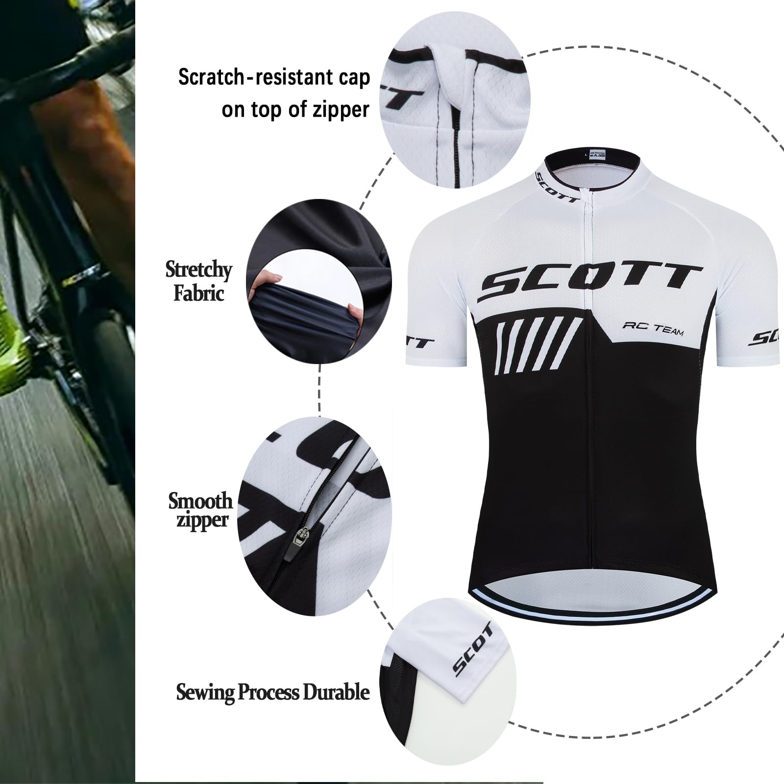 Maglia da ciclismo da uomo, a maniche corte, da ciclismo, da uomo, traspirante
