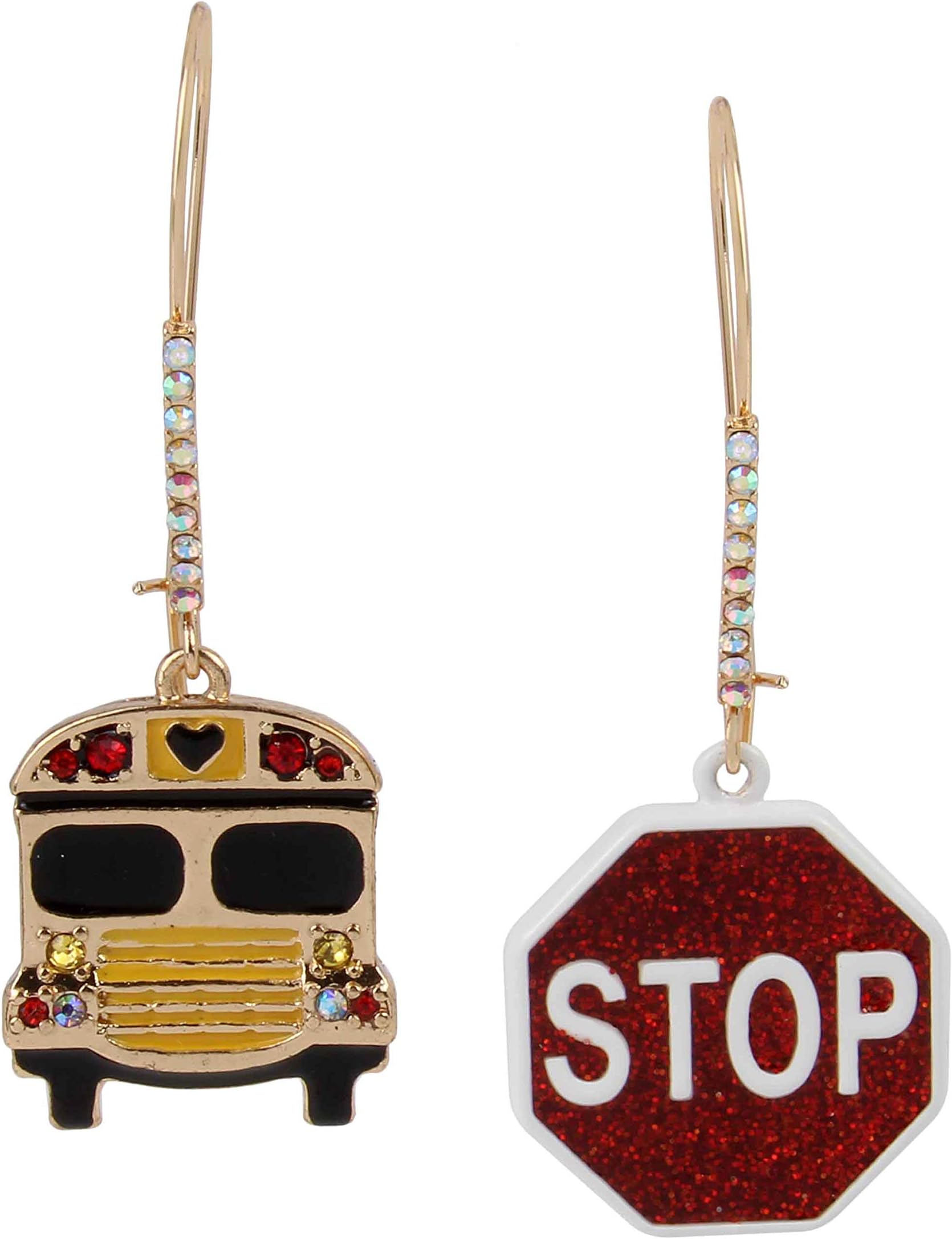 Betsey JohnsonSchool Bus Shepherd's Hook Earrings