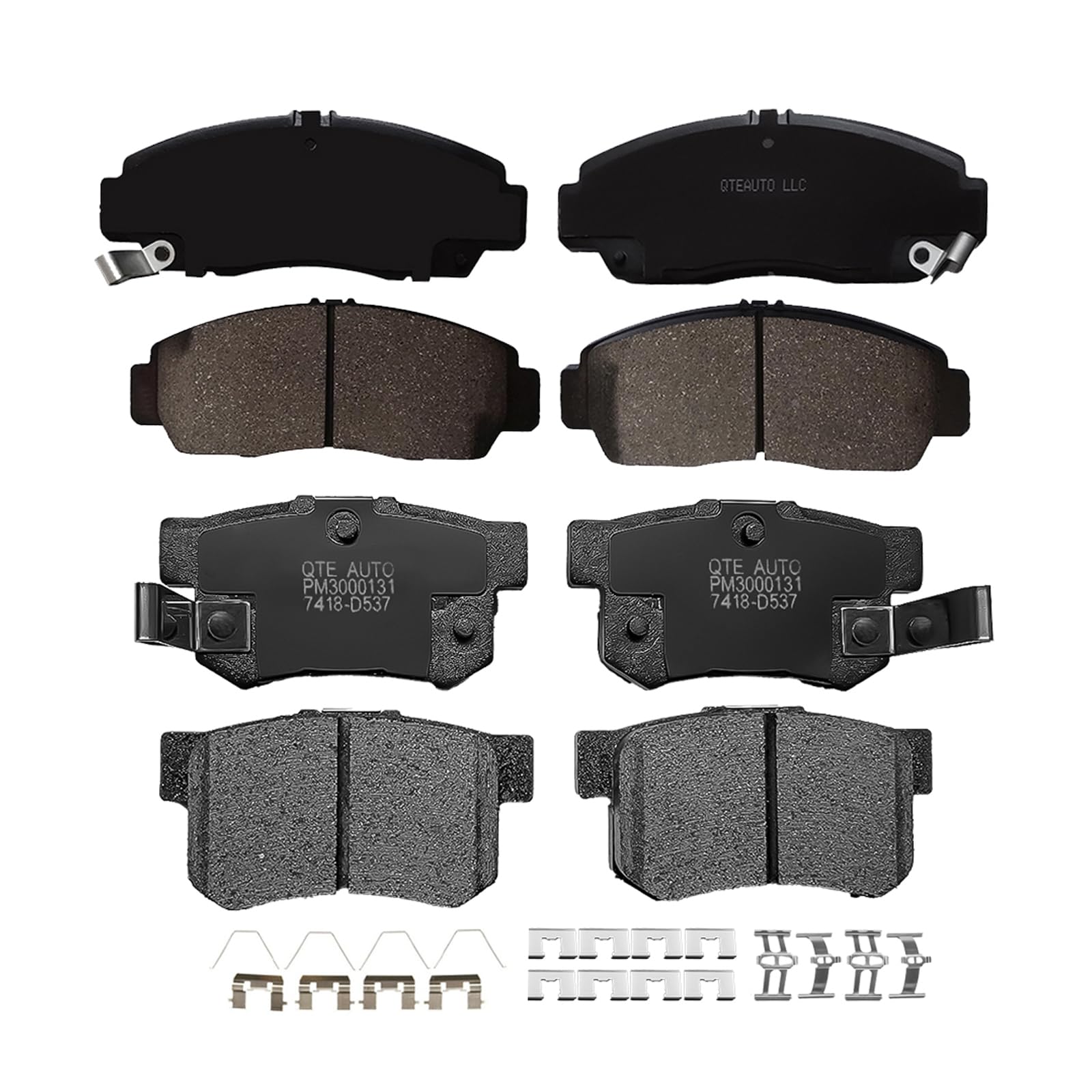 PM Auto Set of 8 Front-Rear Ceramic Brake Pad Replacement For 2003-2007 Honda Accord 2-door Manual