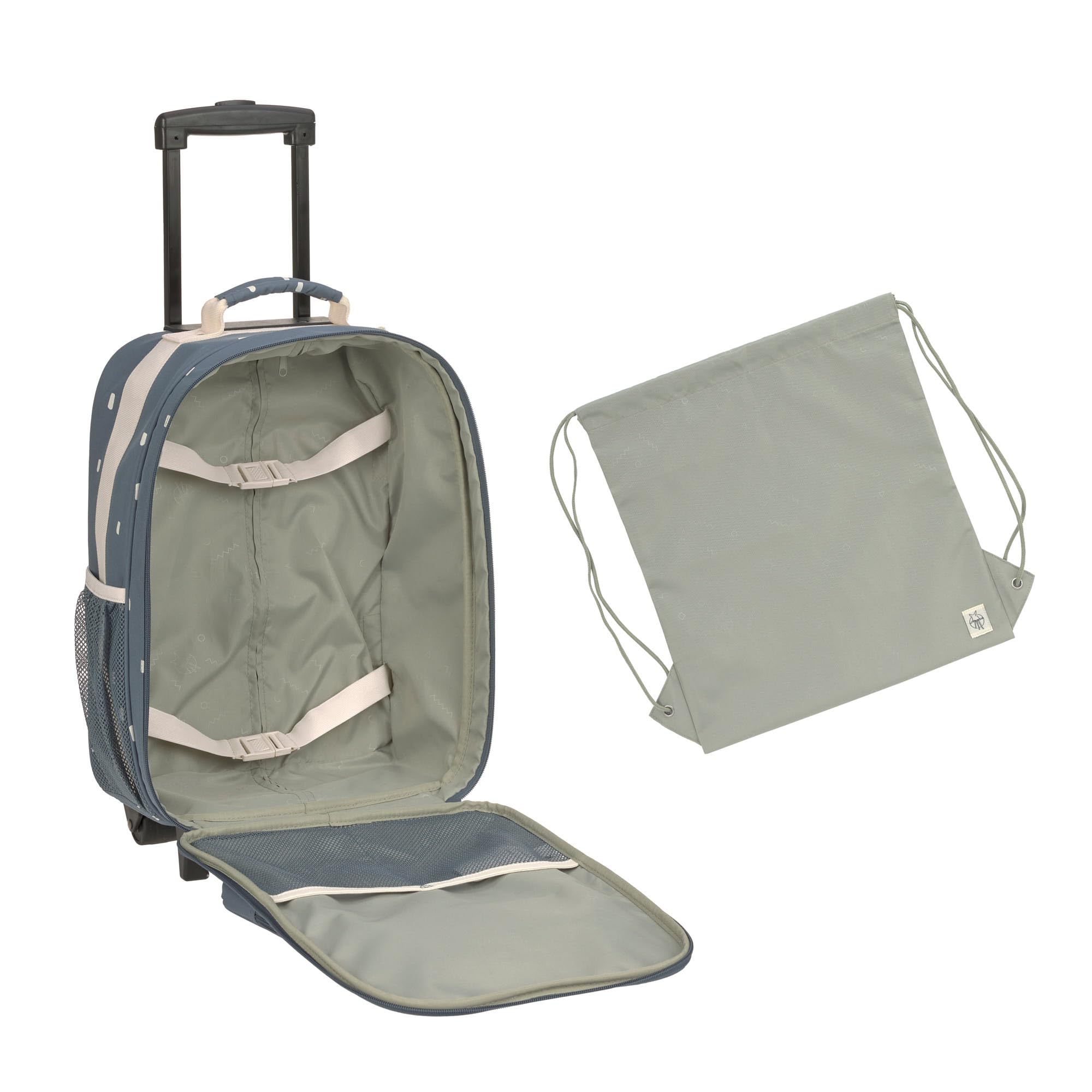 Lässig Valise pour Enfants Trolley Valise de Voyage avec Barre télescopique et roulettes Bagage à Main/Trolley Happy Prints Midnight Blue
