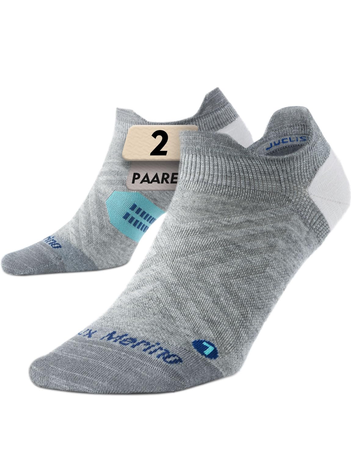 Juclise Merinowolle dünne Kurz Laufsocken Sneaker Kompressionssocken Wandersocken, anti blasen Feuchtigkeitsableitend