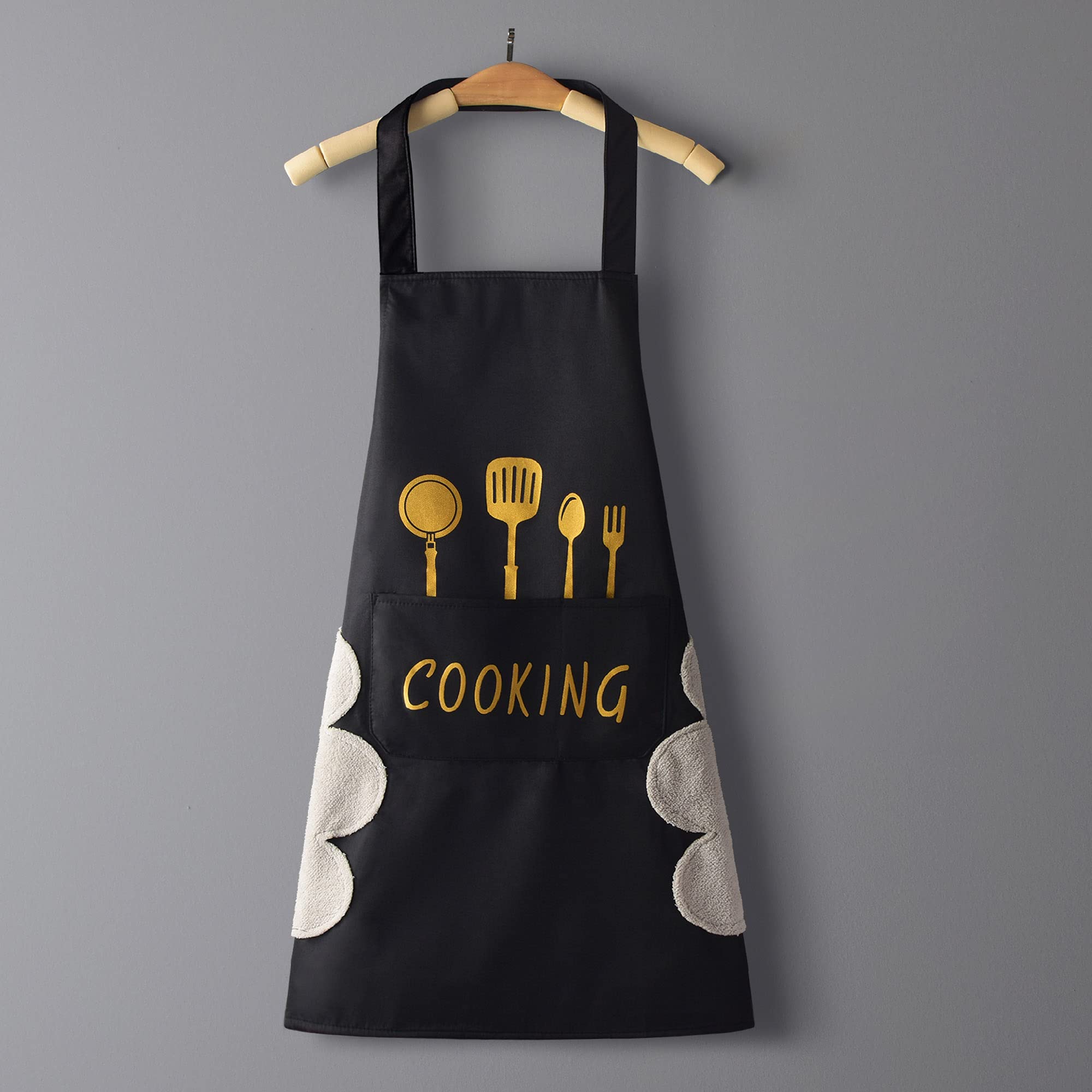 Tablier de cuisine imperméable et réglable avec grande poche pour chef