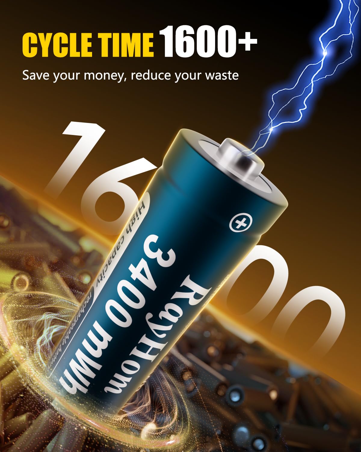 RayHom Rechargeable AA AAA Ni-Mh Batteries with Charger - 8Pack 2800mAh Double A Batteries & 8Pack 1100mAh Triple A Batteries with 2 Pack 8 Slots Battery Charger for Ni-Mh/Ni-Cd Rechargeable Battery