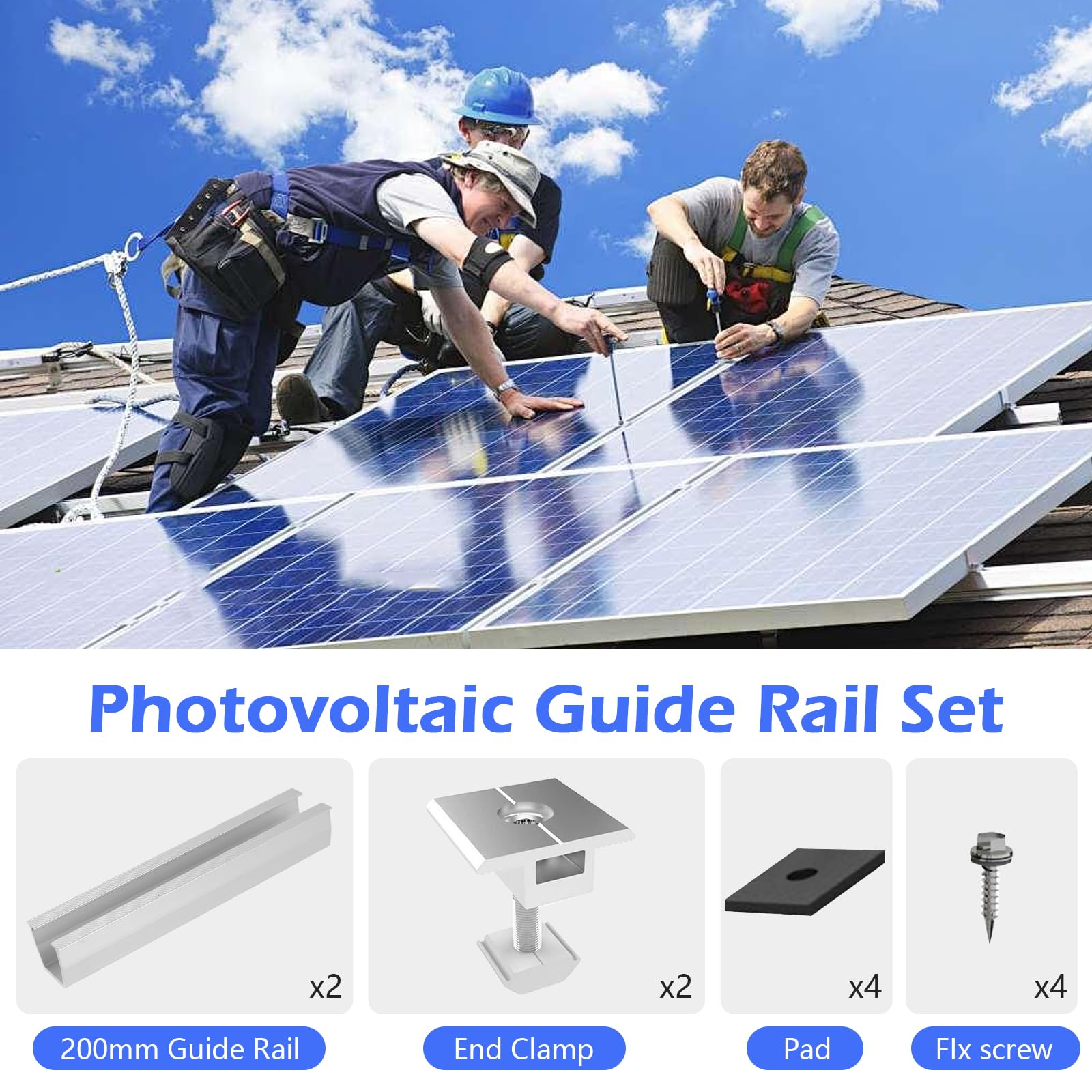 Snapklik.com : Copgge Solar Panel Roof Mounting Rail Aluminium Rooftop ...