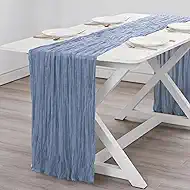 2 Pack Dusty Blue Cheesecloth Table Runner Boy Baby Shower Wedding Decorations Spring Gauze Table Runner for Bridal Shower Party Winter Wonderland Decoration 35x120 Inches