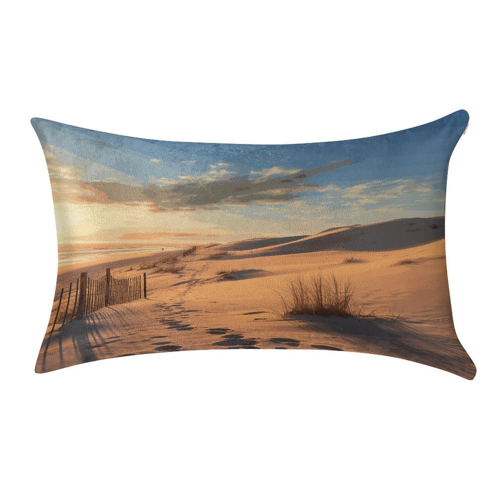 FekiLoot Sand Dunes Pillowcase Velvet Throw Pillow Cover Soft Lumbar Pillow Shells Rectangle Cushion Cases with Zipper Luxury Cozy Pillows Shams for All Seasons 12 X 20 in