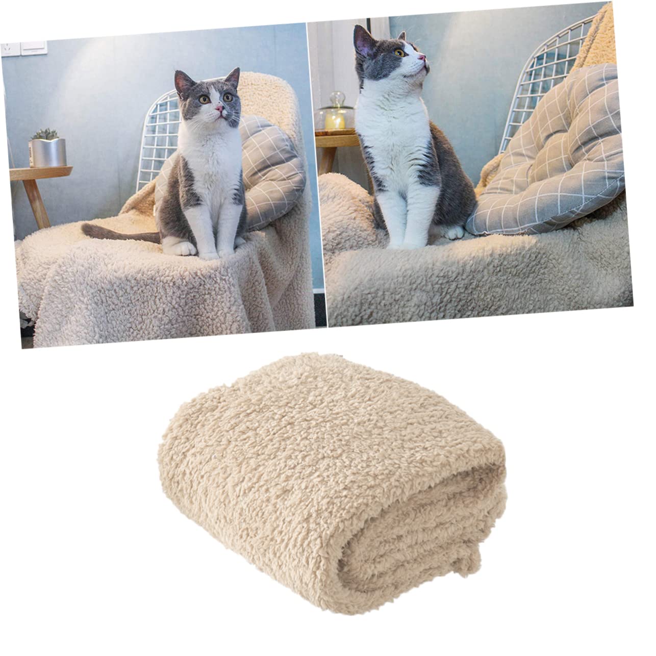 ABOOFAN Lot De 2 Couvertures Thermiques en Peluche pour Chien Et Chat Taille S Beige Super Couverture