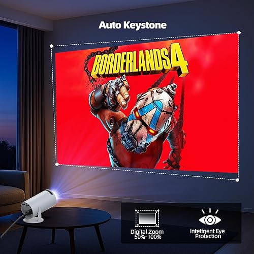 Miniatura 6 de Proyector con WiFi y Bluetooth, mini proyector, soporte 4K 1080P, proyectores de película inalámbricos portátiles, pantalla giratoria de 220,