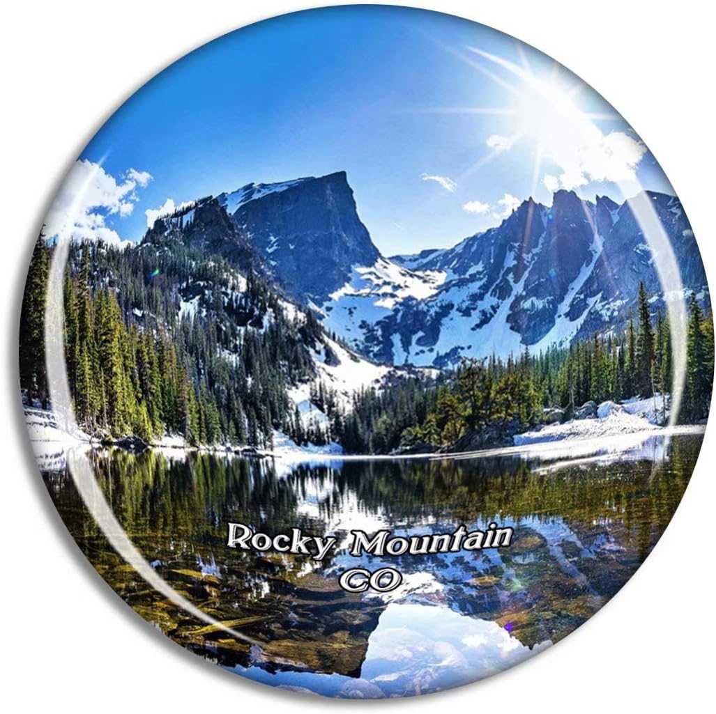Rocky Mountain National Park Colorado USA Magnet Travel Souvenir 3D Crystal Glass Collection Gift Refrigerator Sticker