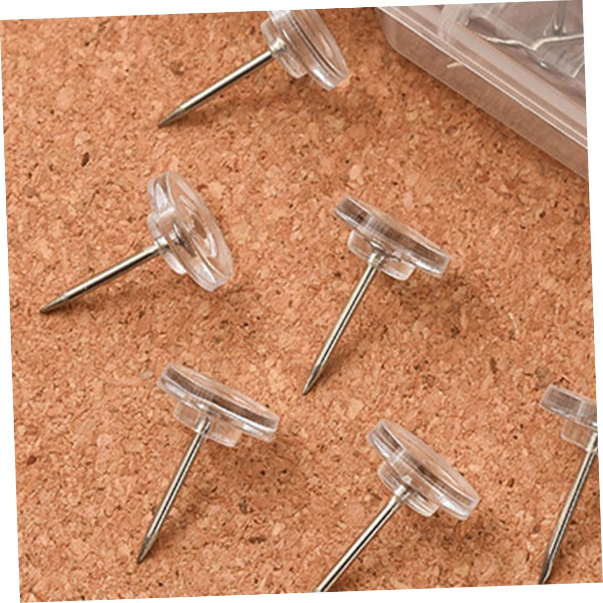 Housoutil 5 Sätze Transparente Pinnwandnadeln Karten Pushpins Runde Korknadeln Für Büro Und Bastelprojekte Markieren Von Orten Karten Und Dekorieren Von Fotowänden 200 Stück * 5