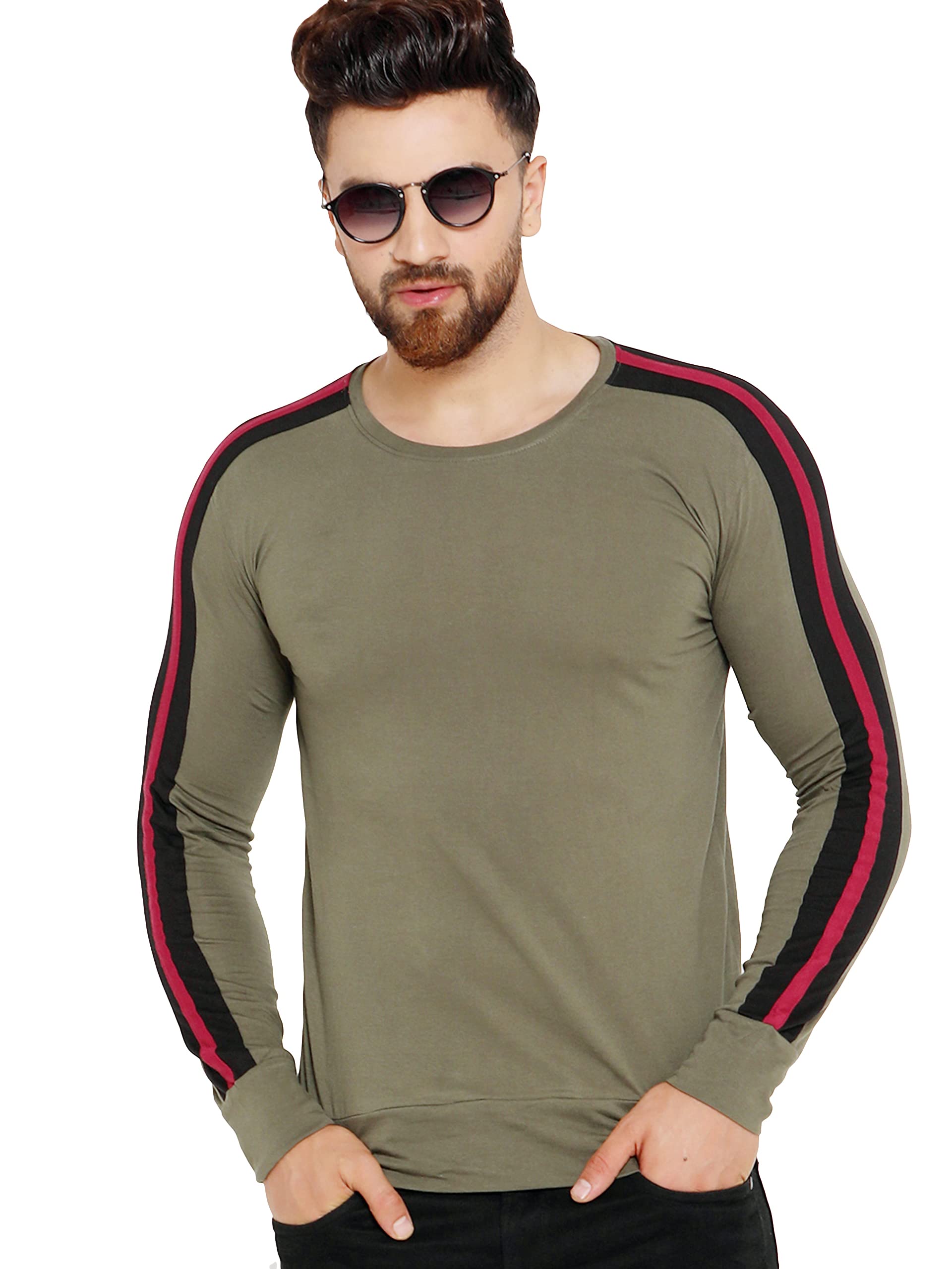 GESPOMen's Regular Fit T-Shirt(Dark Green_Medium)