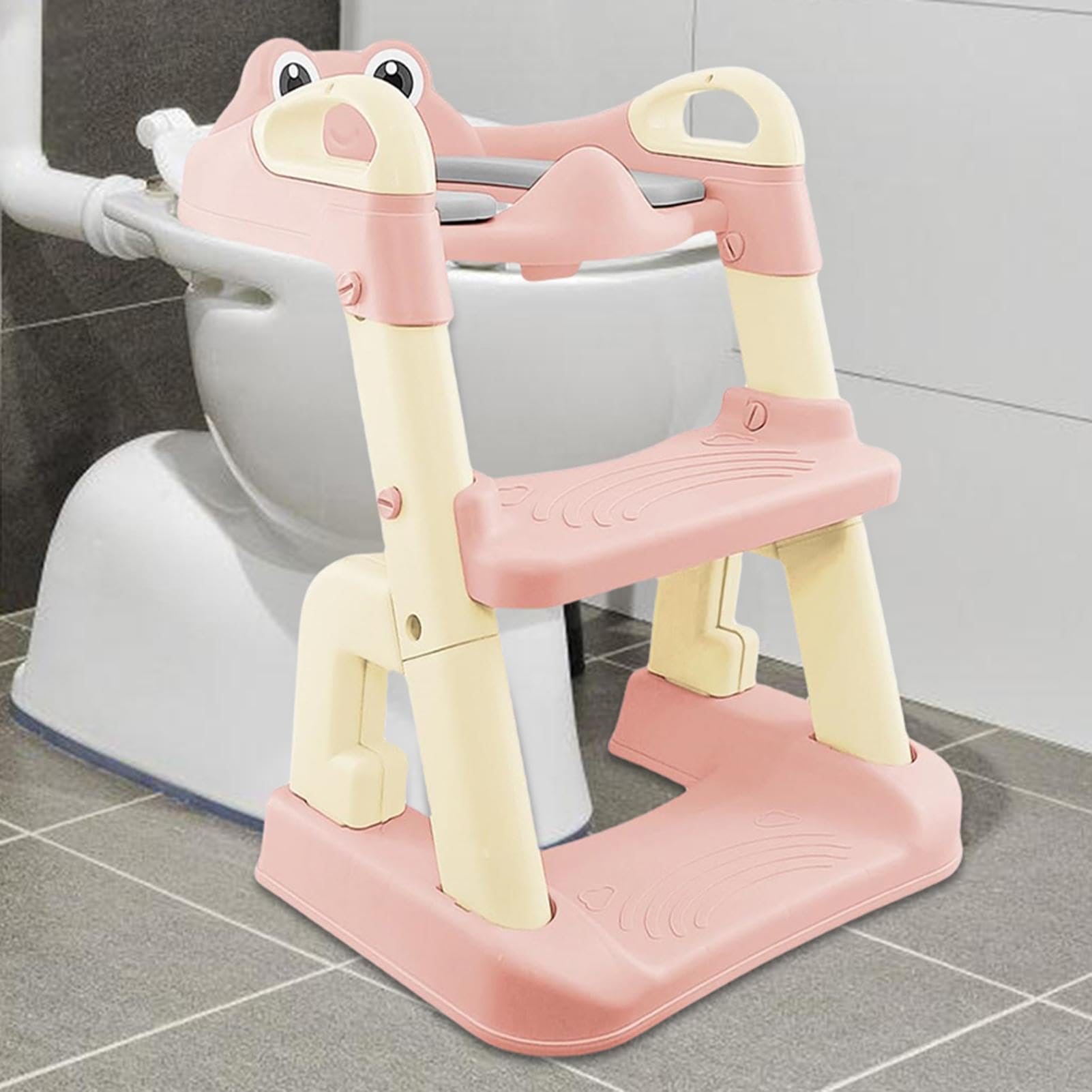 Scaletta per vasetto per bambini piccoli, seduta per apprendimento della | pulizia, sedia a per allenamento per il bagno per bambini con manici
