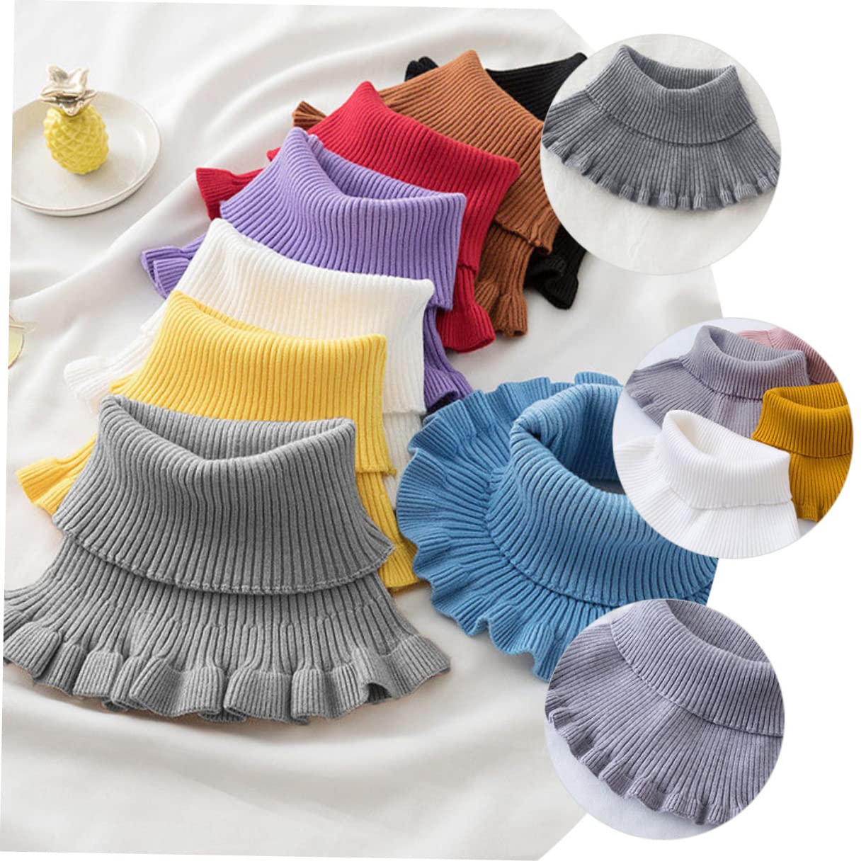 4piezas Cuello Calentador De Cuello Elástico Para Hombre y Mujer Multifunicional Uso Diario Aislante Térmico y Transpirable