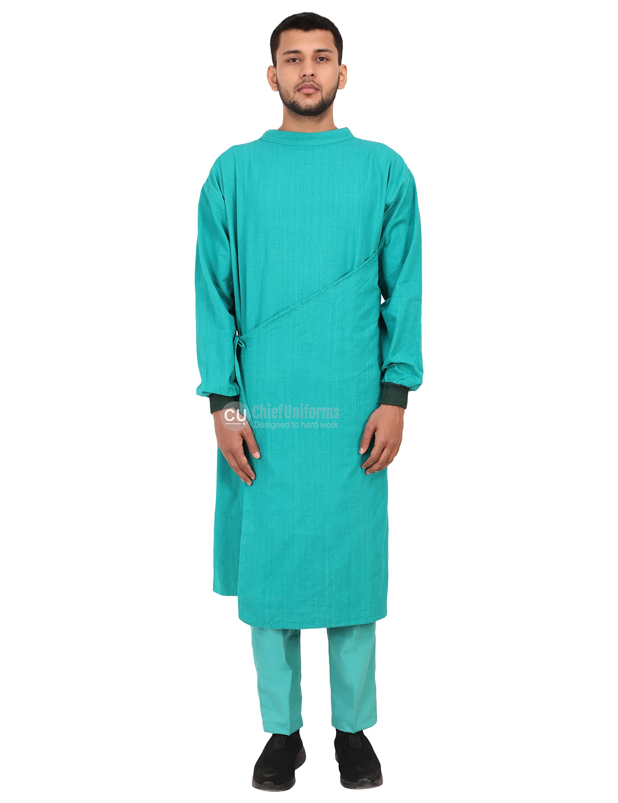 ChiefUniforms Cotton Reusable Ortho Surgeon Gown with Set of Face Mask and Cap | Green (B09L87VGLC) Amazon Price History, Amazon Price Tracker